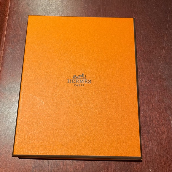 Authentic Hermes Petit H leather bag charm, Blue/Brown - Picture 3 of 3